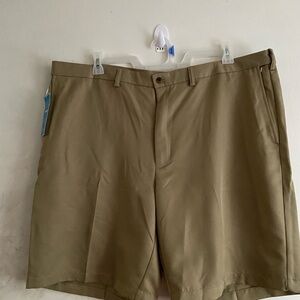 Haggar Tan Flat Front Dress-Casual Shorts